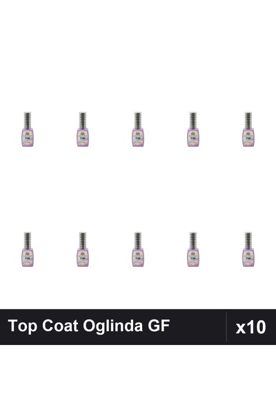 global fashion Pachet 10 Top Coat Efect Oglinda TOP SHINE 12ml Nuante 01-12 F...