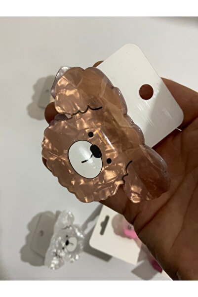 MADE BY PERİ Figured Acetate Bone Hair Clip Set of 2 Teddy Bear and Pink Dog ...