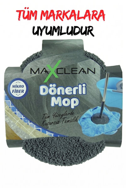 MaxClean Gri Dönerli Mop Welsoft Yedek Başlık 35x35 Yedek 360 Döner Başlıklı ...