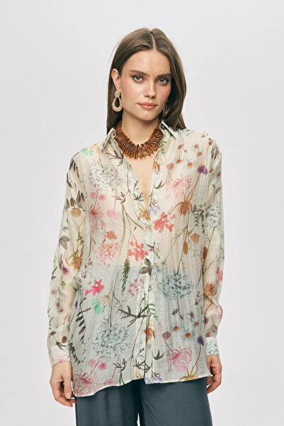 Orfeo Negro Floral Patterned Women's Shirt