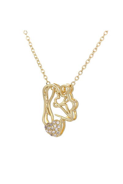 SaraQabi Mother and Child Heart Zircon Necklace – 14K/18K Gold-Plated Adjusta...