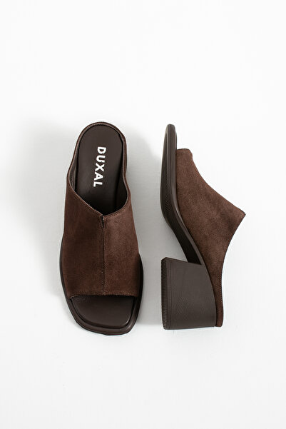 DUXAL SHOES Damian Women's Genuine Leather Suede Block Heeled Comfortable Bro...