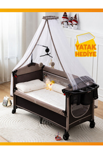 modabebekler Anne Yanı Asansörlü Cibinlikli Katlanır Tekerlekli Çantalı Park ...