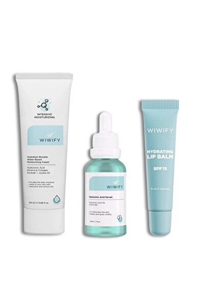 WIWIFY 3 Adımda Yoğun Nem ve Işıltı Seti, Nemlendirici Krem + Hyaluronic Acid...
