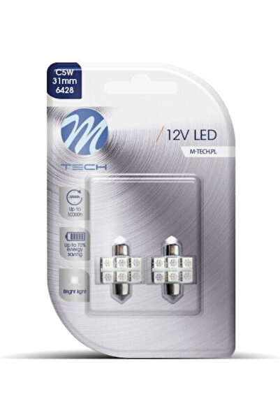 M-TECH Λάμπες LED Αυτοκινήτου Κόκκινες 12V 1.44W 2 τεμάχια