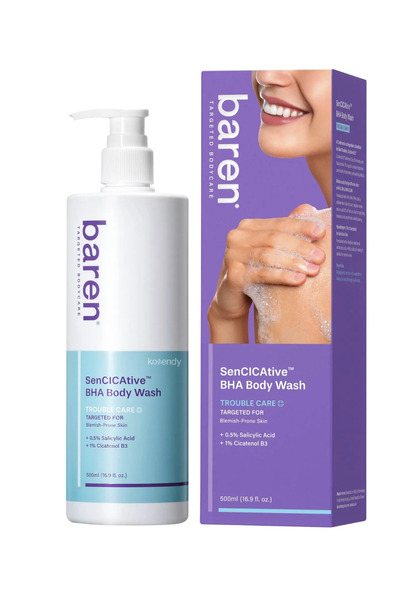 baren SenCICAtive BHA Body Wash - Arındırıcı AHA, BHA ve Cicatennol B3 İçeren...