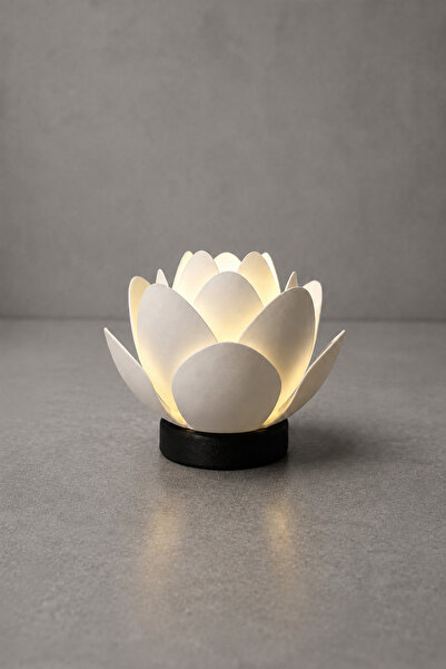 Croitacraft Lotus Çiçeği LED Mumluk - Dekoratif Gece Lambası - Moren Şık mini...