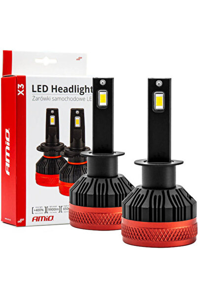 AMIO Λάμπες Αυτοκινήτου X3 H3 Canbus LED 6500K Ψυχρό Λευκό 90W 2 τεμάχια