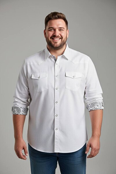 ANNEX Large Size Cotton Long Sleeve Men's Shirt