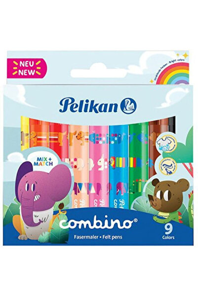 Pelikan Combino Super 411 Πλενόμενοι Μαρκαδόροι Σχεδίου, Παχύ Σετ 9 τεμαχίων ...