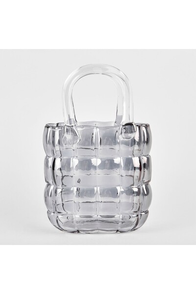 OEM Vază Sticlă Handbag Gri 22 cm