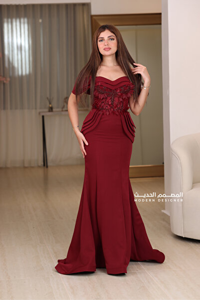 modern designer Embroidered evening dress