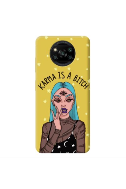 Other Xiaomi Poco X3 /X3 Pro Karma is a bitch Yellow Colored Silicone TPU Θήκη
