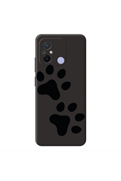 Other Xiaomi Redmi 12C Paws Black Colored Silicone TPU Θήκη