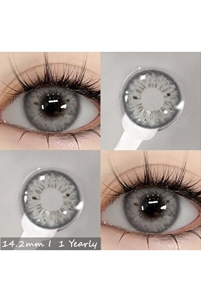 Elvoria Black Spot Gray gri renkte numarasız göz lensi(yıllık)