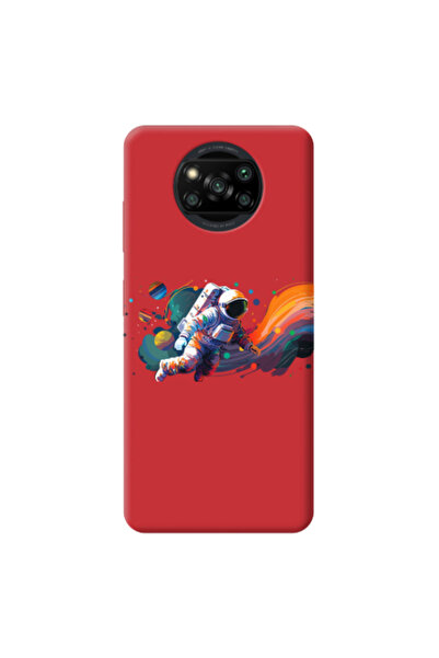 Other Xiaomi Poco X3 Pro Rainbow Space Red Colored Silicone TPU Θήκη