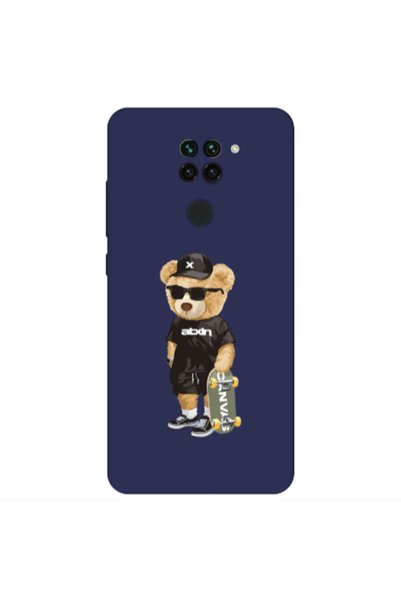 Other Xiaomi Redmi Note 9 Bear with glasses Dark blue Colored Silicone TPU Θήκη