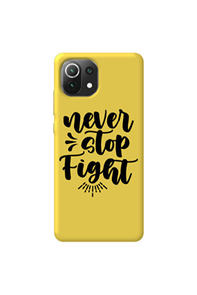 Other Xiaomi Mi 11 Lite Never stop fight Yellow Colored Silicone TPU Θήκη