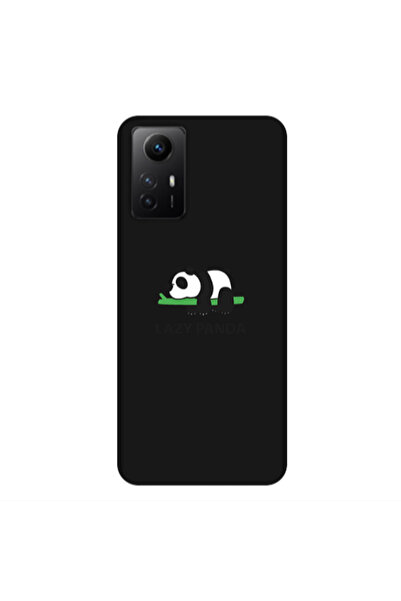 Other Xiaomi Redmi Note 12s Lazy panda Black Colored Silicone TPU Θήκη