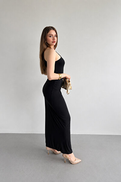 Nika Fashion Tek Omuz Aksesuarlı Elbise