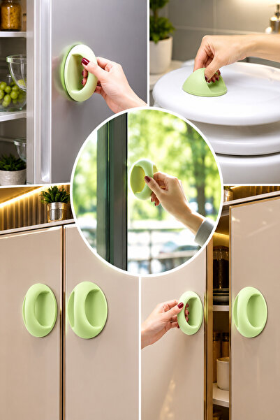nelerbulurum 2 bucăți mâner adeziv pentru mobilier verde, pentru ferestre, uș...