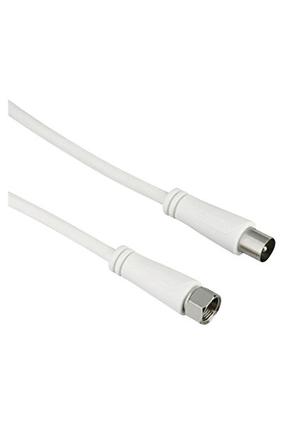 OEM Cablu coaxial adaptor mufă F -> mufă TV Hama 1,5m 90dB alb (mamă/tată)