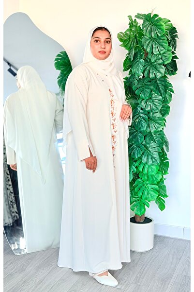 Modesty Off white Victoria fabric abaya
