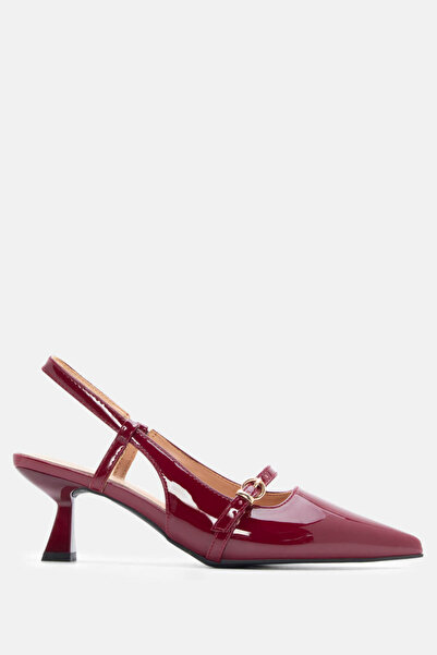 Luigi Μυτερές γόβες slingback με αγκράφα και λάστιχο - Καστανόμπουργκ λουστρί...