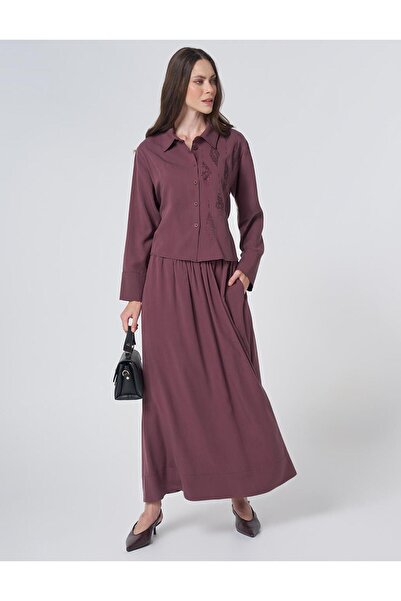 KYR 100% Lyocell Skirt Suit Cocoa Powder