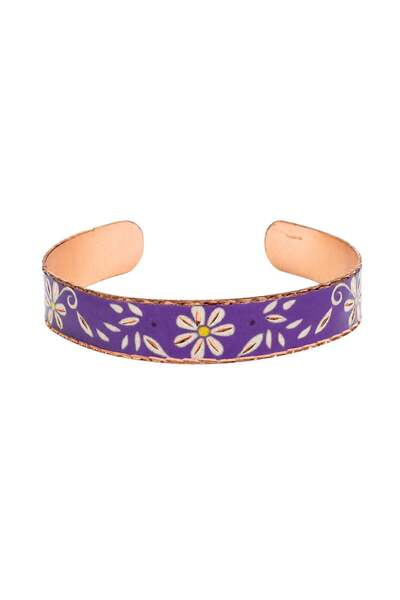 Zeynep Büyükbay Copper Purple Floral Bracelet