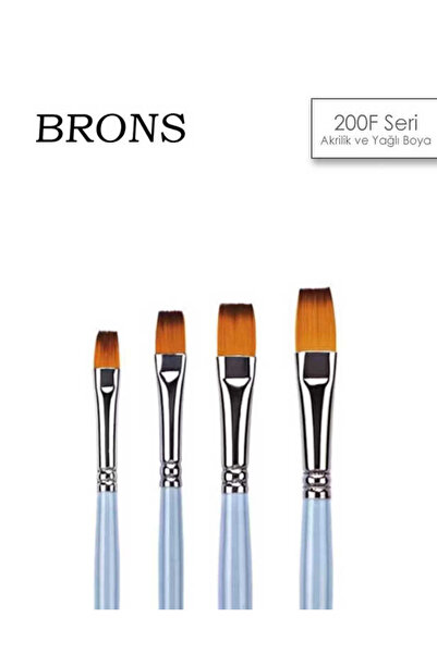 Brons 200F Sentetik Kıl Kısa Saplı Yağlıboya,Akrilik ve Guaj için kullanılan ...