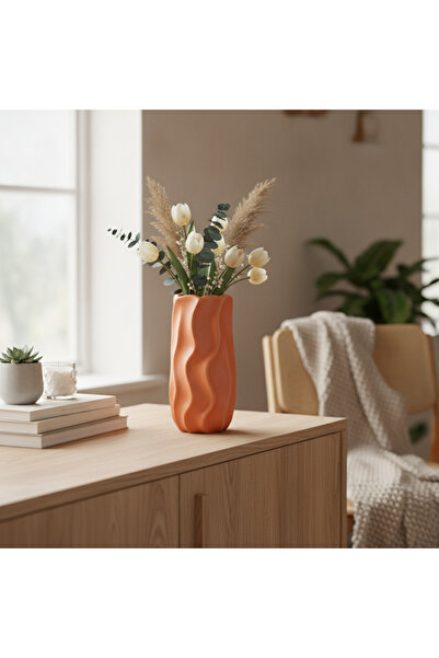 OEM Vază Ceramică Portocalie 23 cm