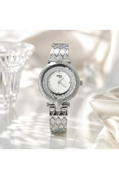 Polo Louis Women's Wristwatch with Rotating Stone Detail