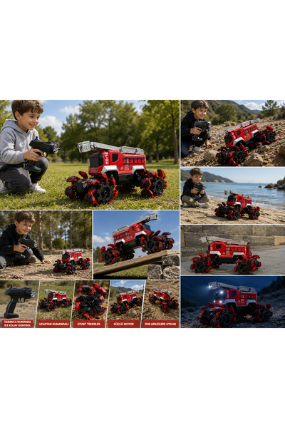 Uzaktan Kumandalı STORM İtfaiye Aracı 2.4G RC Stunt Arazi Aracı Tabanca Kumandalı