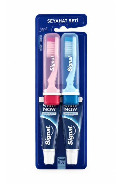 signal white now seyahat seti 2 diş fırçası+2 *14 mL diş macunu