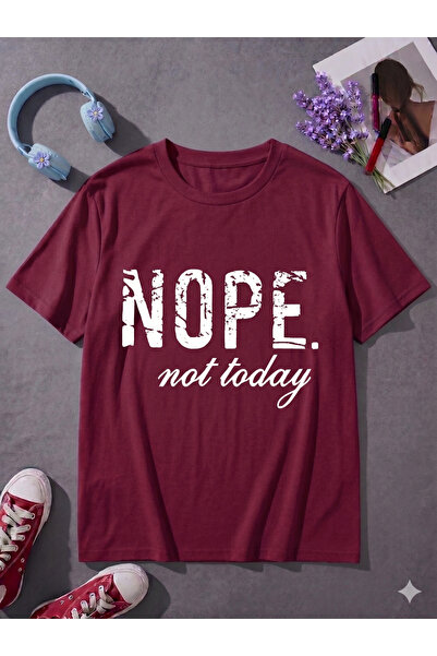 UNCİA OUTDOORS Women's Men's Nope Not Today Printed Oversized Crew Neck T-Shirt