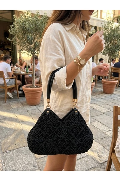 Boutique de Carbon Kadın Mango Model Siyah Örgü Çanta