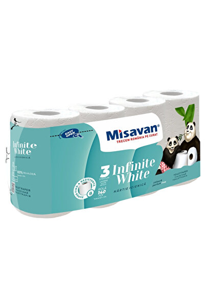 Misavan Hârtie igienică, parfum de magnolie, albă, 3 straturi, 8 role