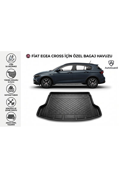 AutoGuard Egea Cross Uyumlu 3D Bagaj Havuzu TPE Malzeme Kokusuz Yumuşak Lazer...