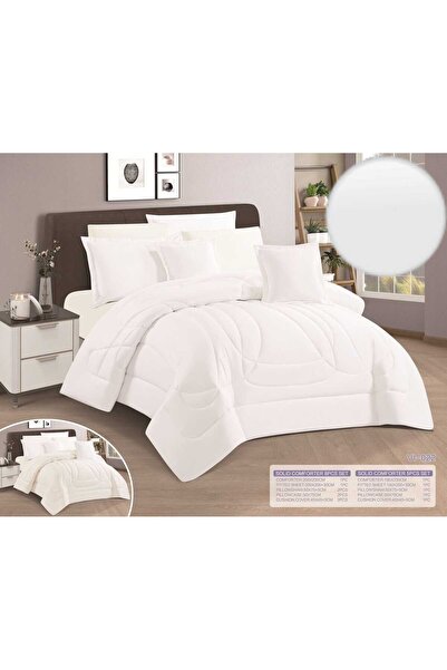 BIET ALMAFROSHAT 8-Piece Quilt Set, Microfiber Polyester, Plain, Double-Sided...
