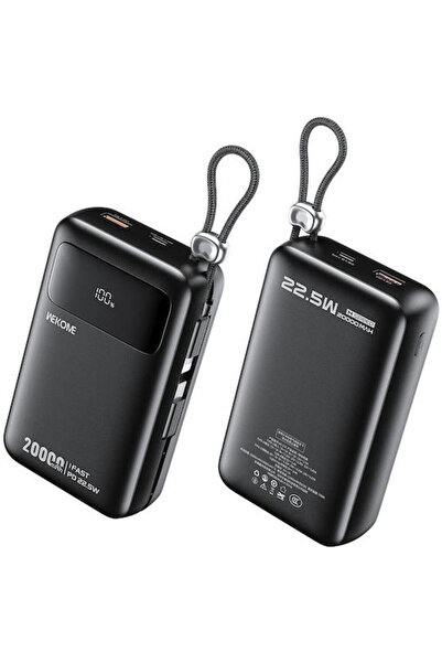 WK AS-170 Power Bank 20000mAh 22.5W με θύρα USB-A και θύρα USB-C Μαύρο