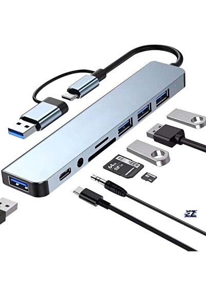 ELTRAZONE 8-in-1 USB C Hub Type C Multiport Adapter with 4K HDMI, PD Power De...