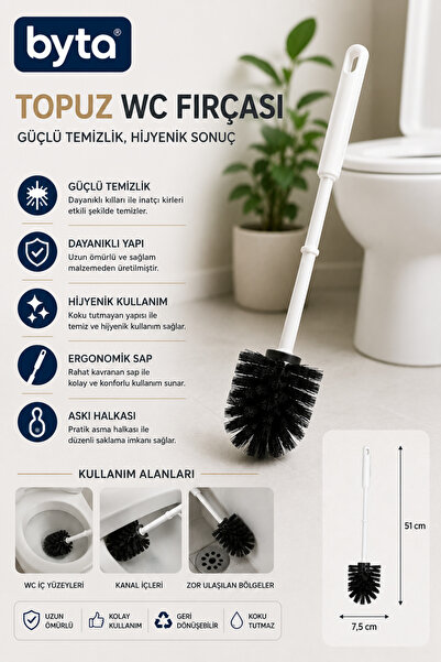 BYTA Long Handle Toilet Brush Luxury Toilet Bowl Cleaning Brush