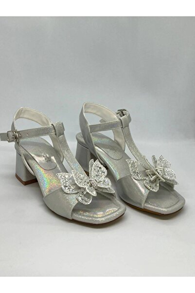 Mini Angel Girls' Heeled Shoes with Butterfly Detail, Glittery, Stylish, New ...