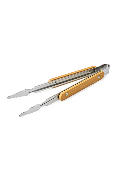 khateeb Stainless Steel Charcoal Tongs with Wooden Handle 20 cm