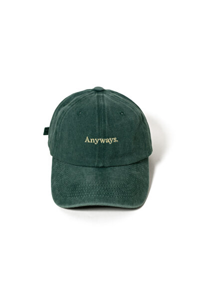 Nome Studio Nakışlı Yeşil Şapka Anyways Minimal Streetwear ve Açık Sarı Yazı ...