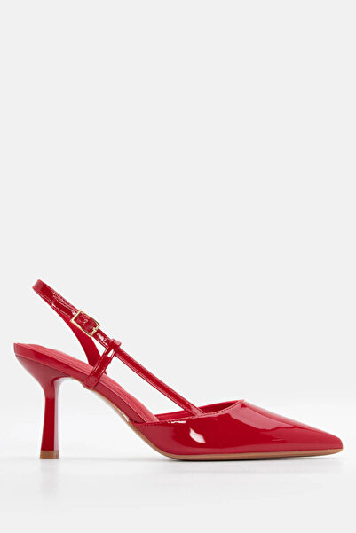 Luigi Γόβες slingback με μυτερή μύτη - Κόκκινο λουστρίνι - 36
