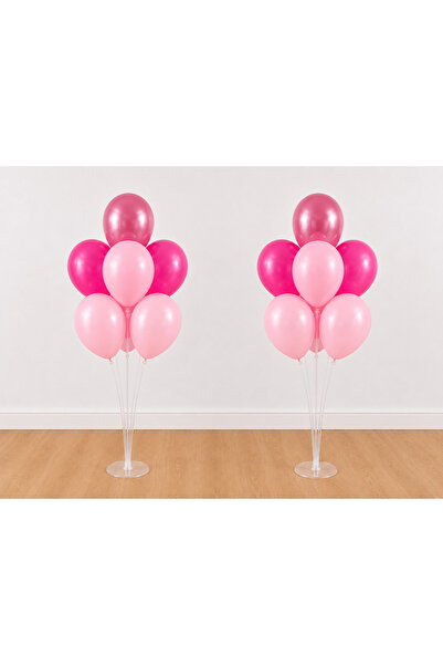 Balon Standı Pink Fuchsia Chrome Pink 14 Balloons 7 Pieces 2 Pieces