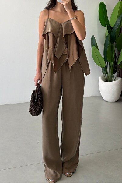 Suziş Flawed Collar Blouse and Pants Set 51413