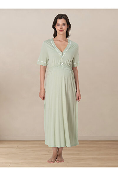 ByLohusa Short Sleeve Cotton Maternity Nightgown with Nursing Features Effort...